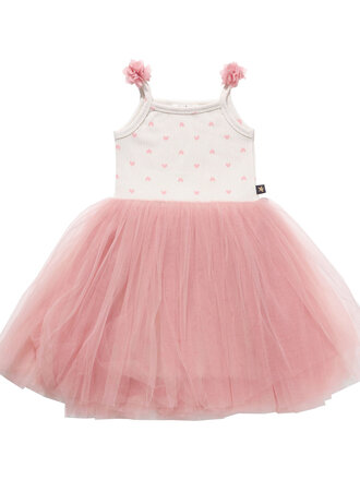 Petite Hailey Pink Heart Vintage Tutu Dress