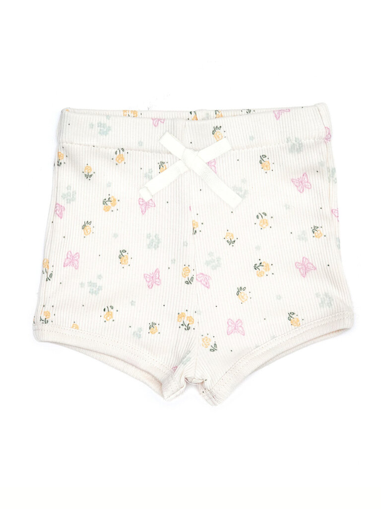 tun tun Natural Butterflies Ruffle Top Short Set