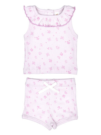 tun tun Orchid Butterflies Ruffle Top Short Set