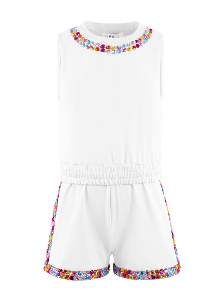 Lola and the Boys White Rainbow Gems Short Set