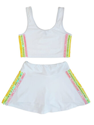 Lola and the Boys Rainbow Sherbet Sequin Tennis Set Lola and the Boys Rainbow Sherbet Sequin Tennis Set