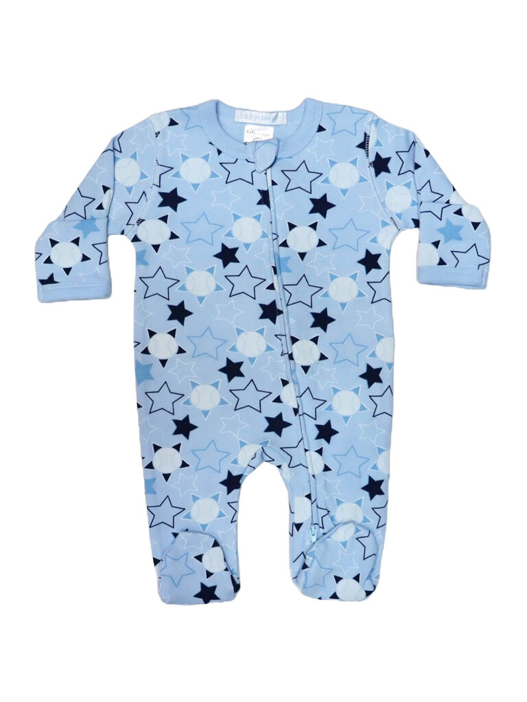 Baby Steps Baseball Zipper Footie