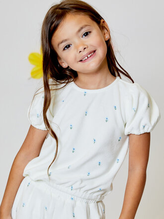 Design History Girls Terry Mini Blue Floral Set