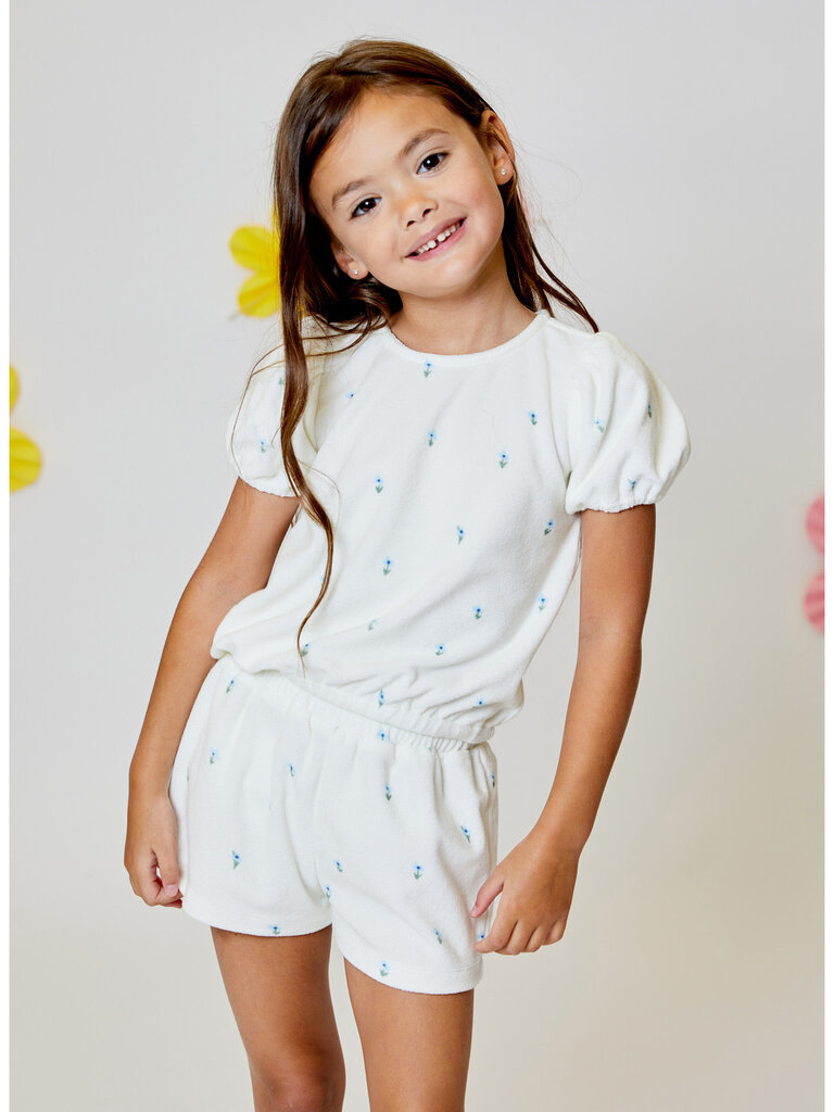 Design History Girls Terry Mini Blue Floral Set