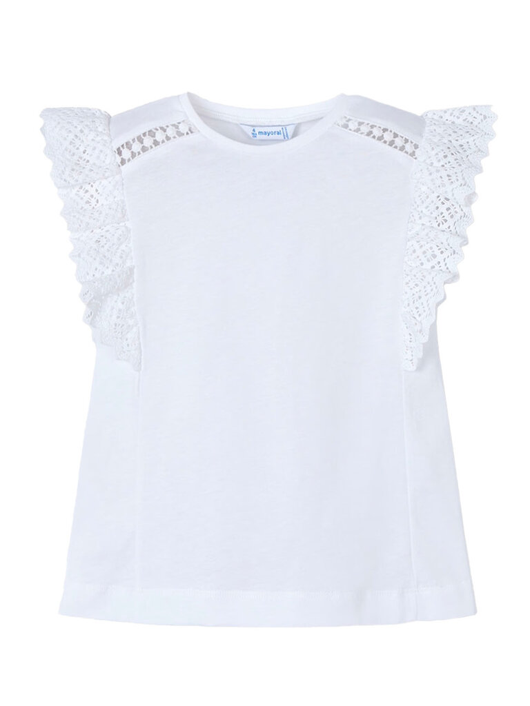 Mayoral White Crochet T-Shirt