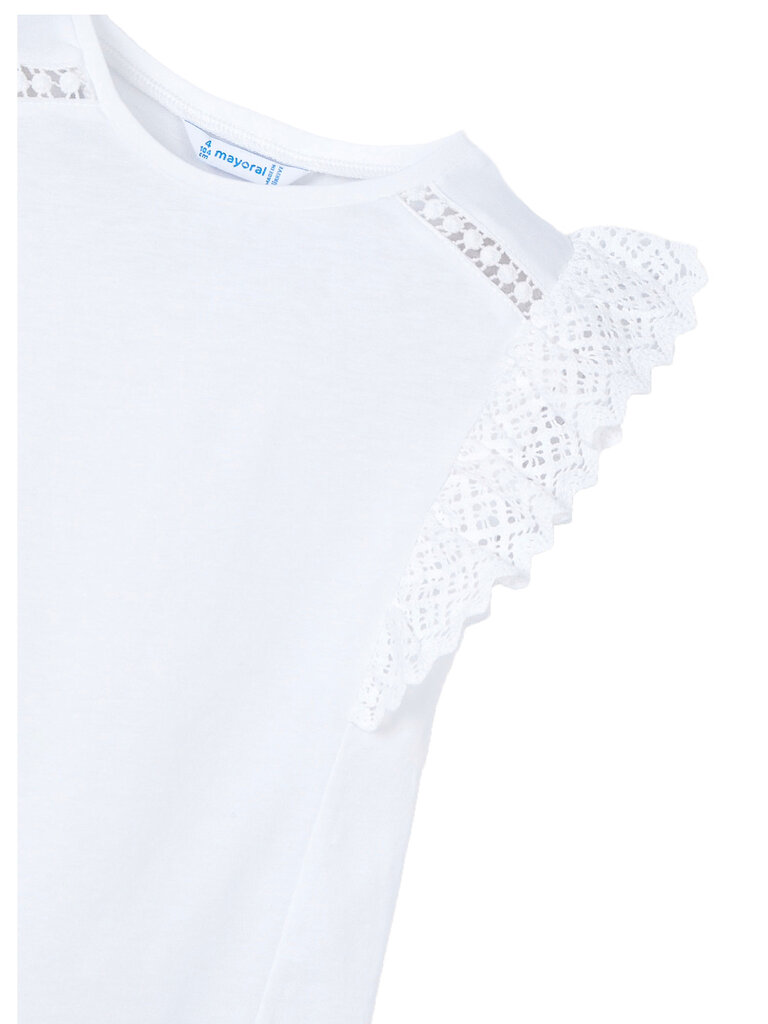 Mayoral White Crochet T-Shirt