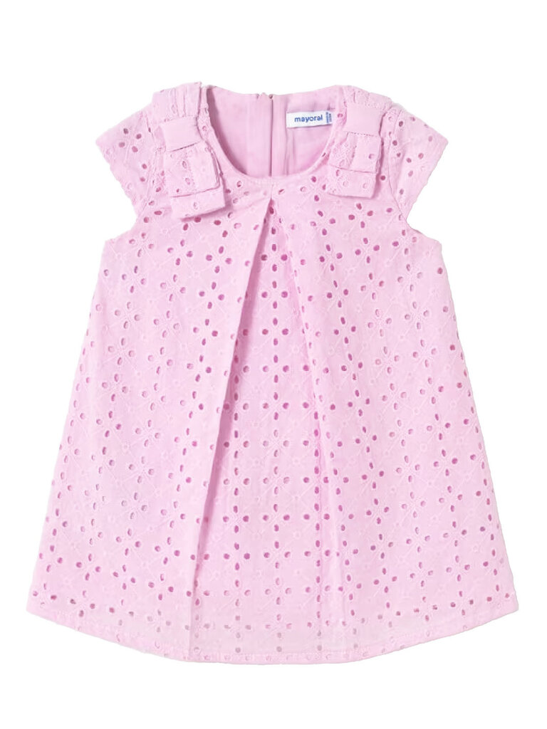 Mayoral Pink Eyelet Bow Dress