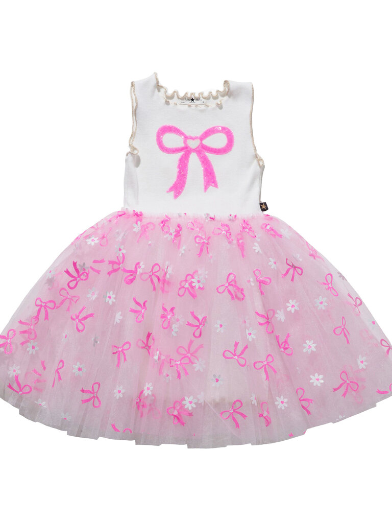 Petite Hailey Pink Bow Tutu Dress