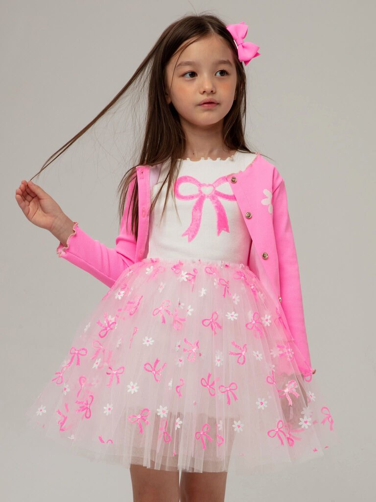 Petite Hailey Pink Bow Tutu Dress