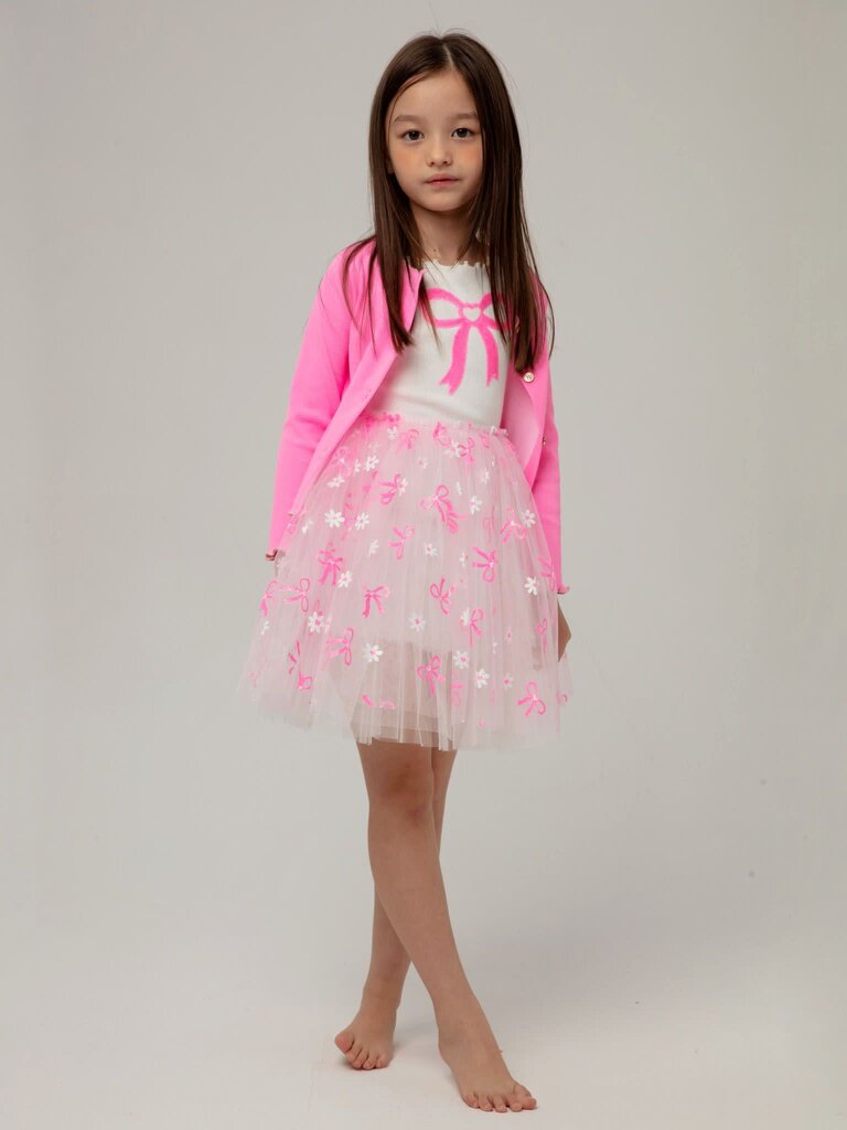 Petite Hailey Pink Bow Tutu Dress