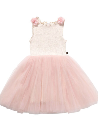 Petite Hailey Pale Pink Vintage Flower Tutu Dress