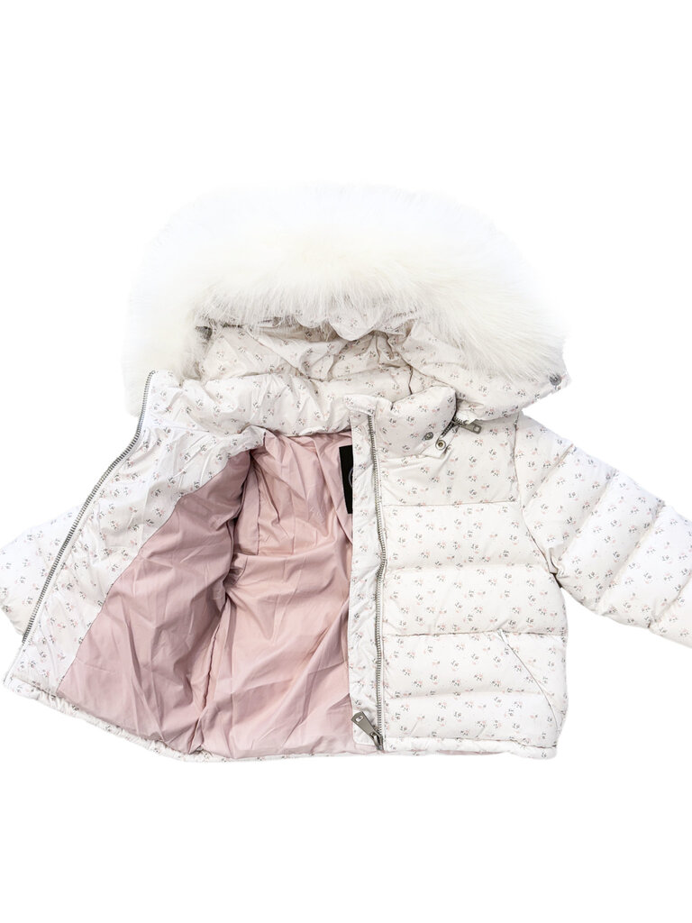 Pamplemousse White Ditzy Floral Coat