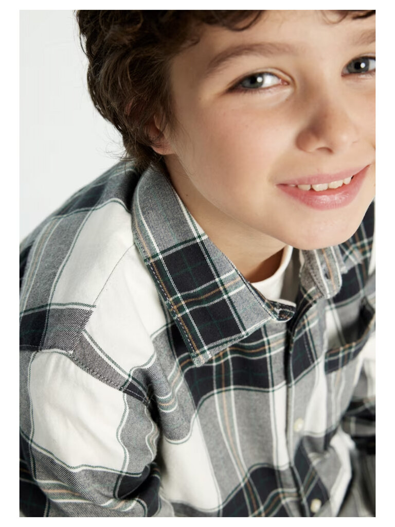 Mayoral Storm Plaid LS Shirt