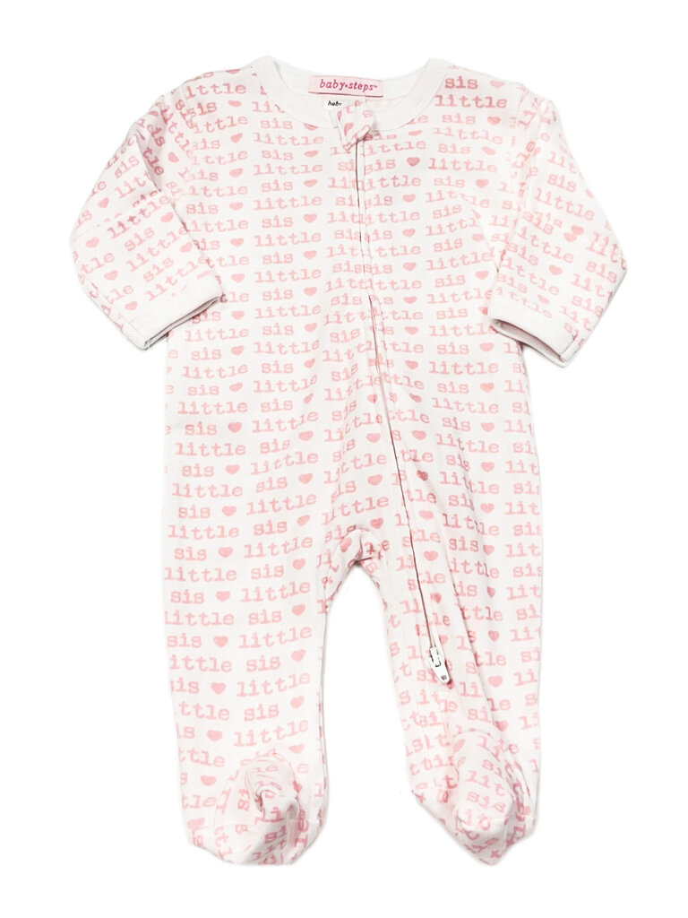 Baby Steps Little Sister Zipper Footie
