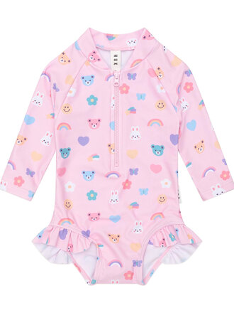 HUXBABY HUX Emoji Zip Swimsuit HUXBABY HUX Emoji Zip Swimsuit