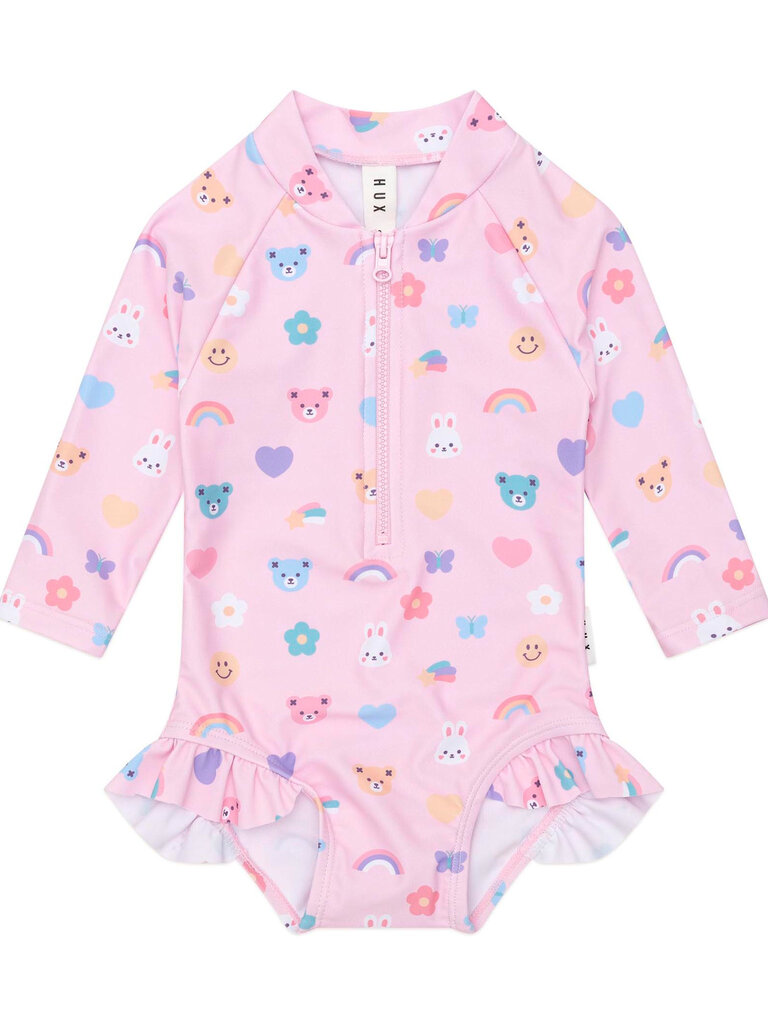 HUXBABY HUX Emoji Zip Swimsuit