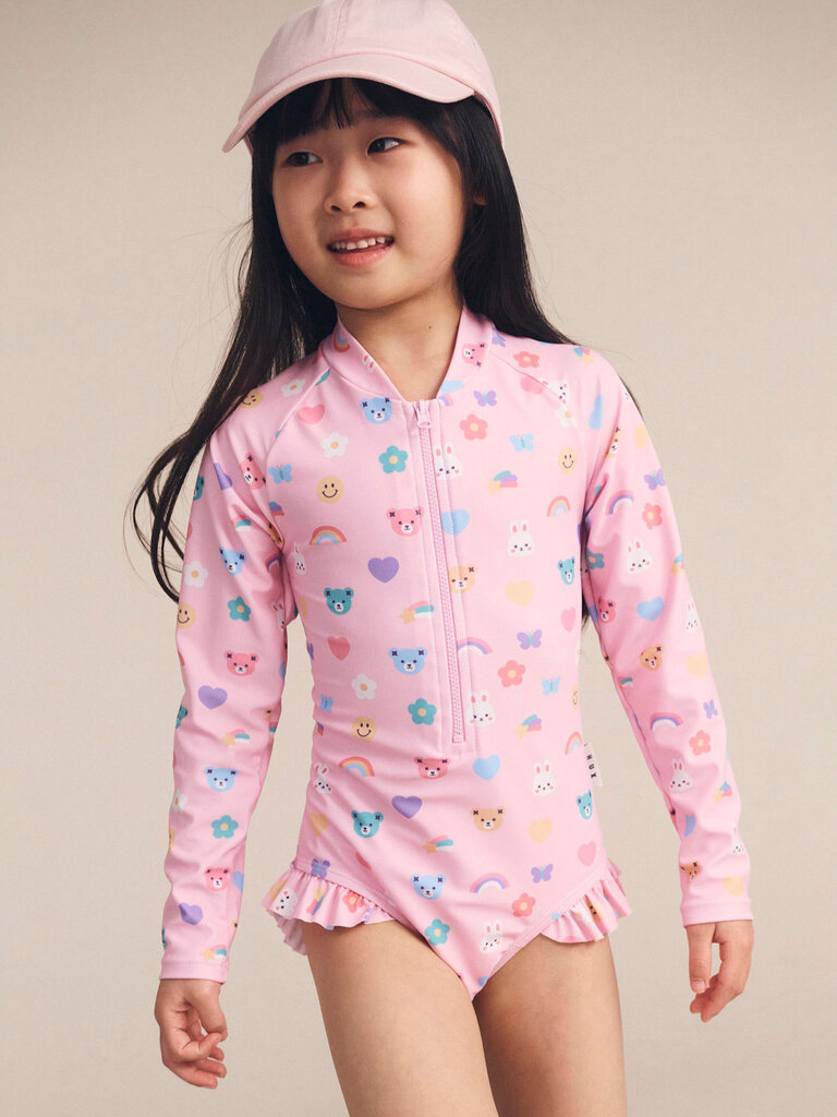 HUXBABY HUX Emoji Zip Swimsuit