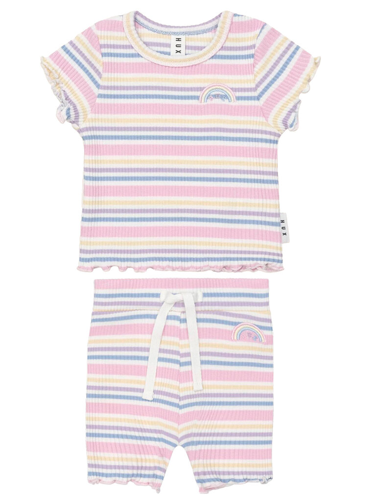 HUXBABY Rainbow Stripe Rib Set