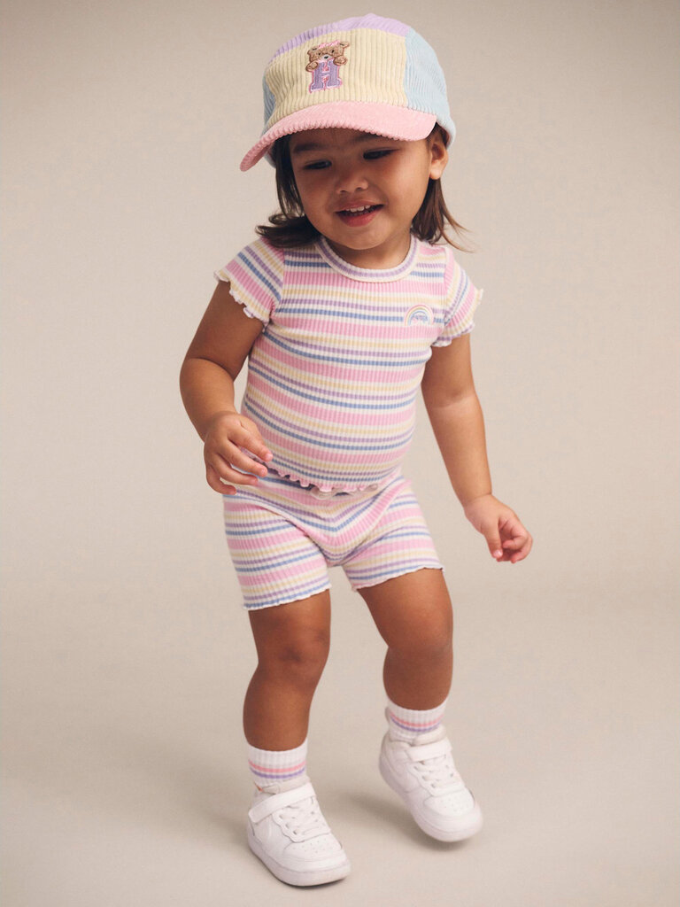 HUXBABY Rainbow Stripe Rib Set