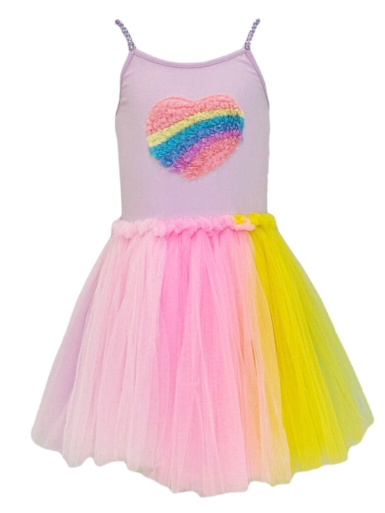 Lola and the Boys Rainbow Heart Tulle Dress