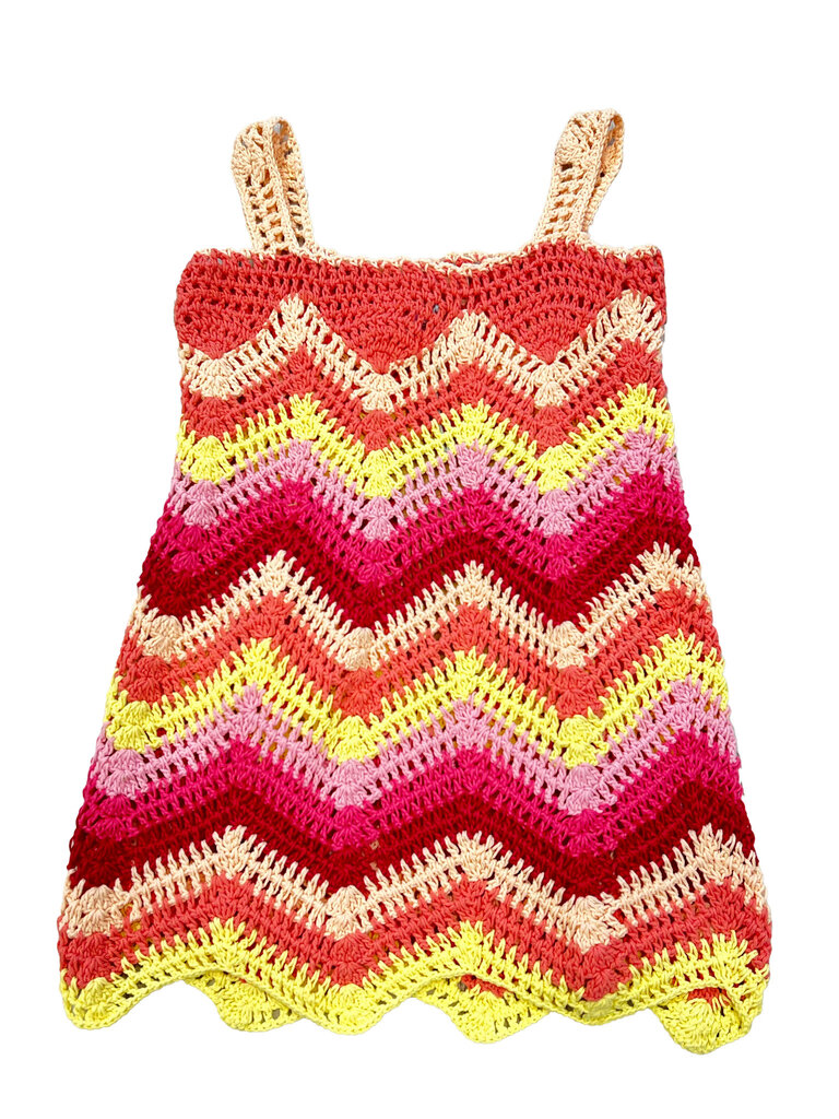 Bela & Nuni Blooming Peach Crochet Dress