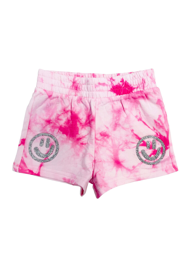 MIA New York Pink Tie Dye Smiley Shorts