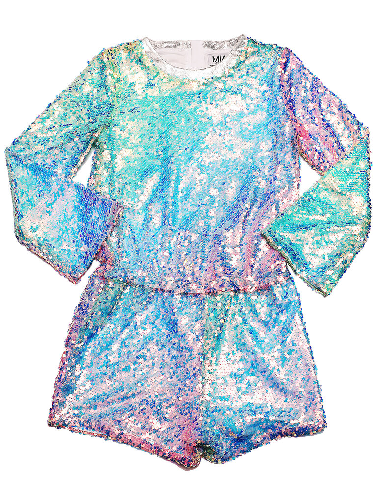 MIA New York Rainbow Sequin Romper