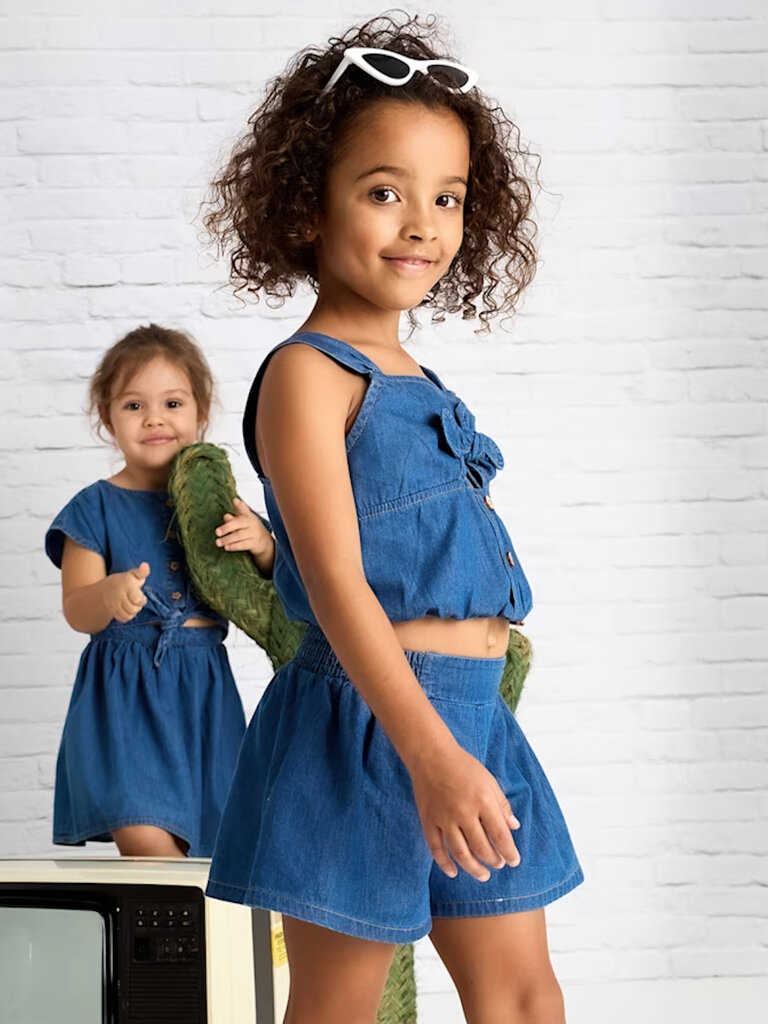 Mayoral Girls Blue Chambray Shorts