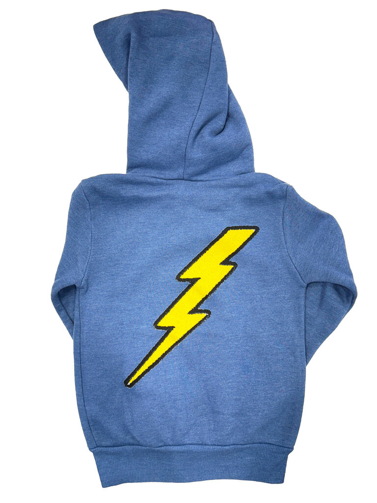 Californian Vintage Dusty Blue Bolt Zip Hoodie