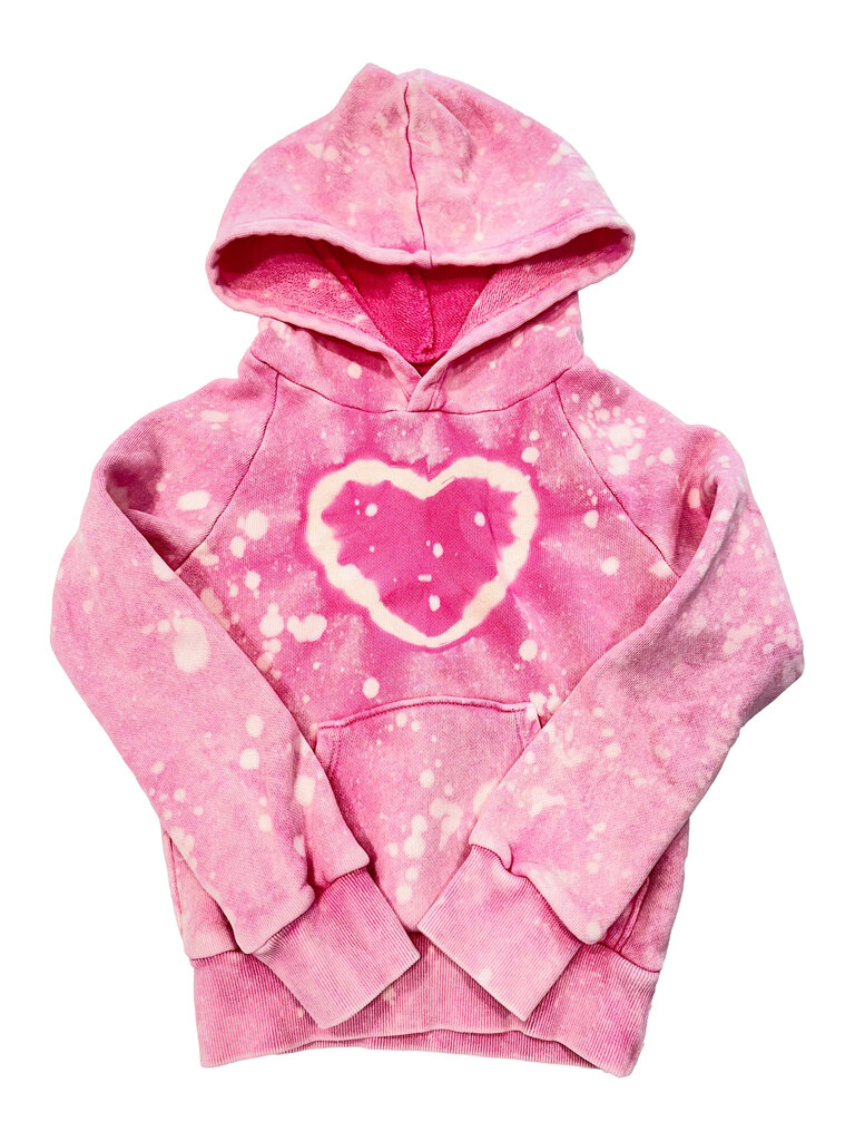 Californian Vintage Pink Heart Tie Dye Hoodie