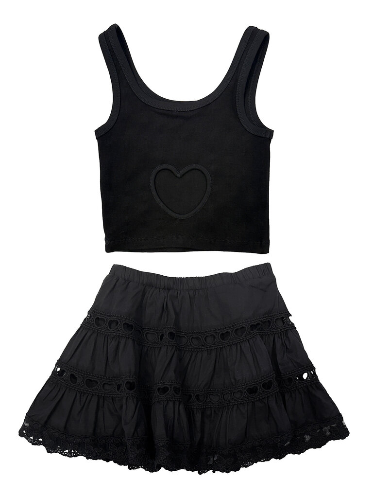 THEME Harlow Black Heart Cut Out Tank
