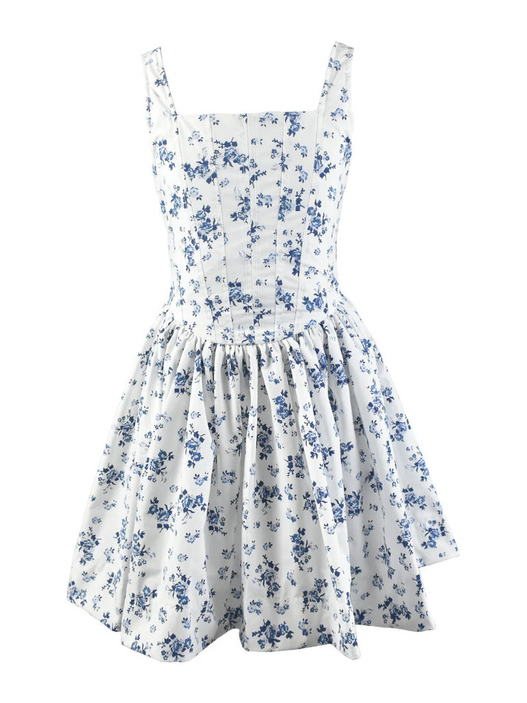 Flowers by Zoe Blue Flower Bloom Corset Dress