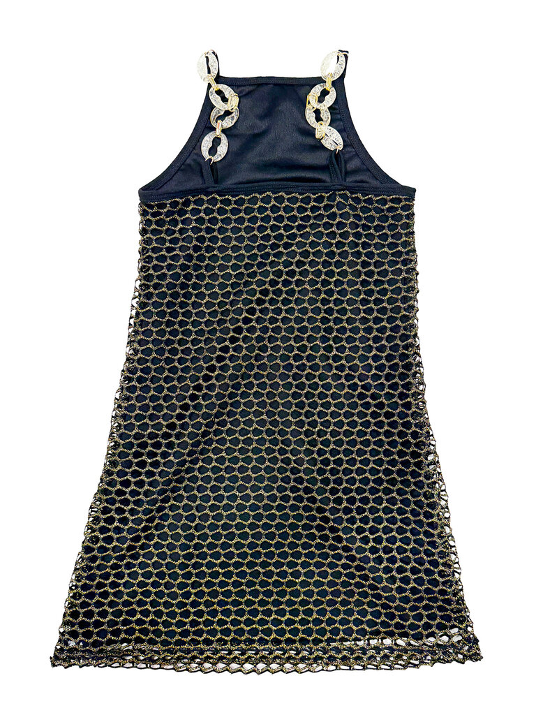 Les Tout Petit Black Gold Crystal Dress