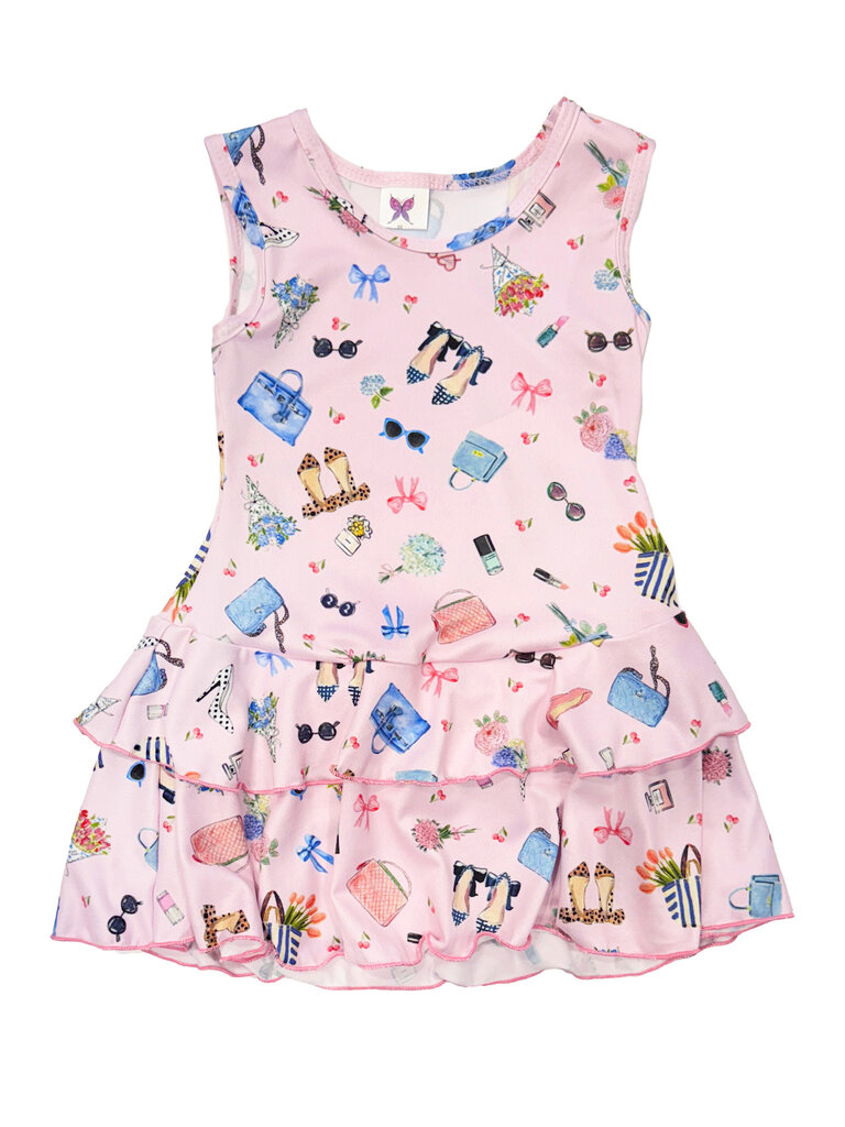 Social Butterfly Pink Girly Things Ruffle Tank Dress