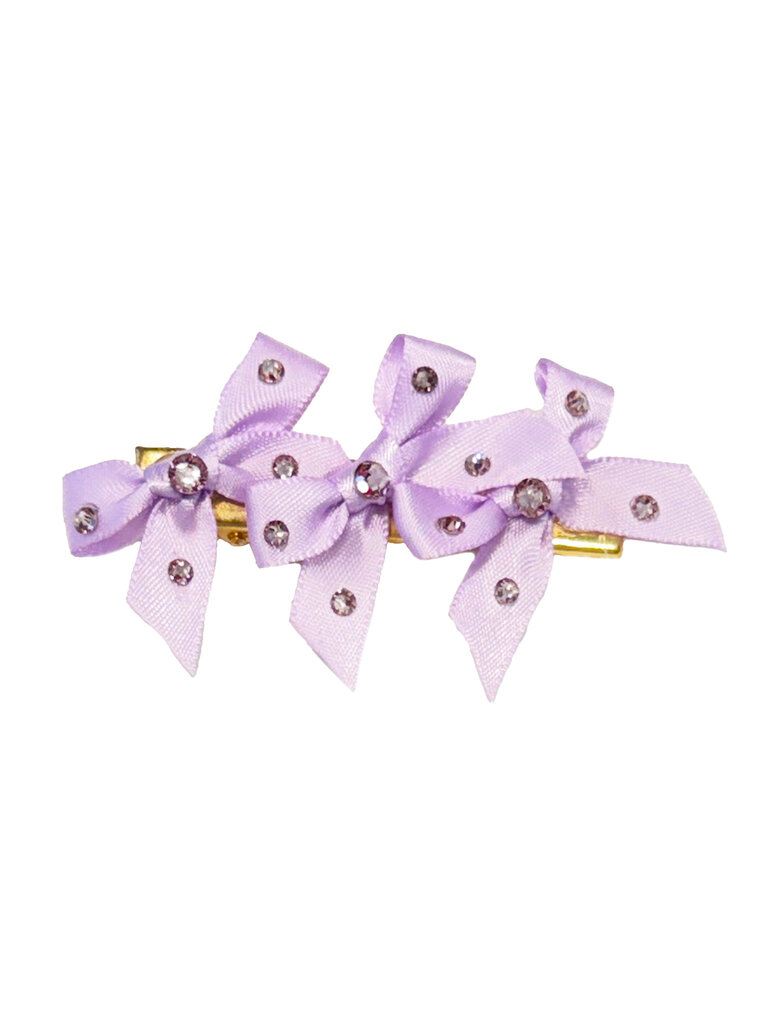 Bari Lynn Crystal Satin Bows Pinch Clip