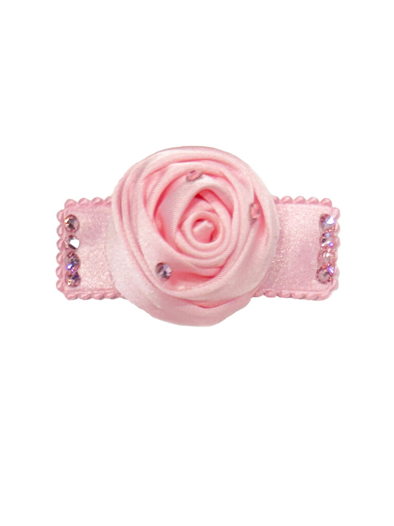 Bari Lynn Crystal Satin Rose Clip