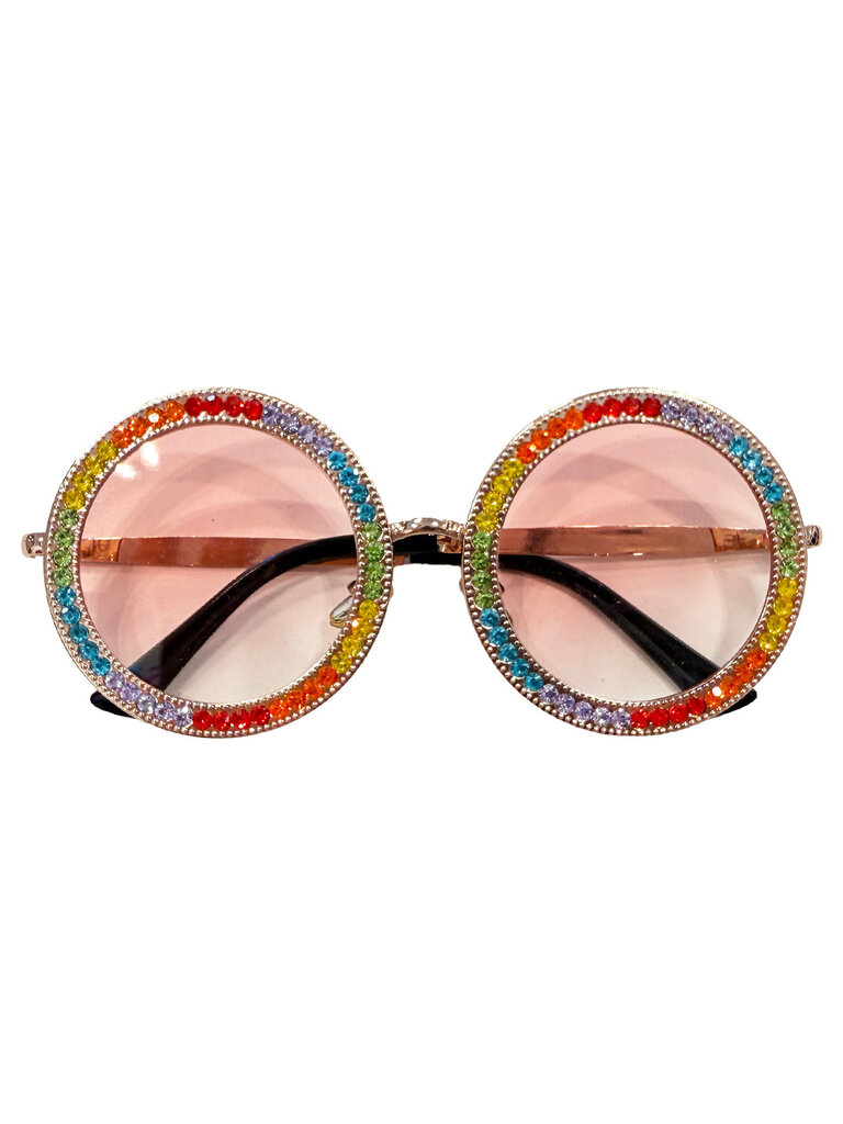 Bari Lynn Rainbow Crystal Round Sunnies