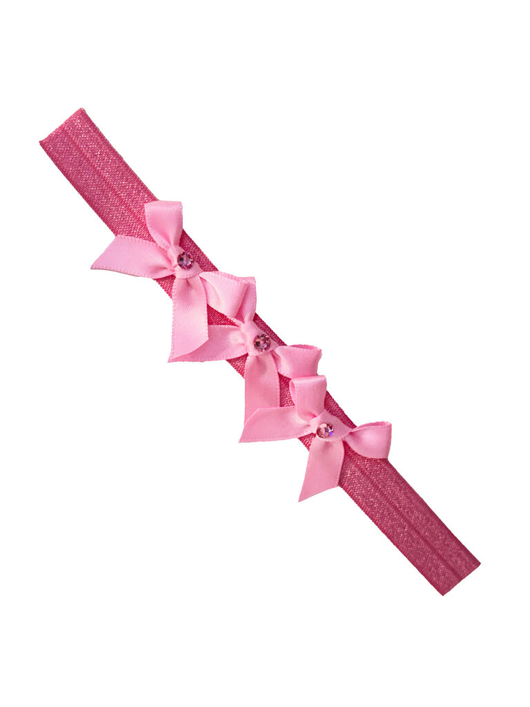 Bari Lynn Satin Bow Elastic Baby Headband