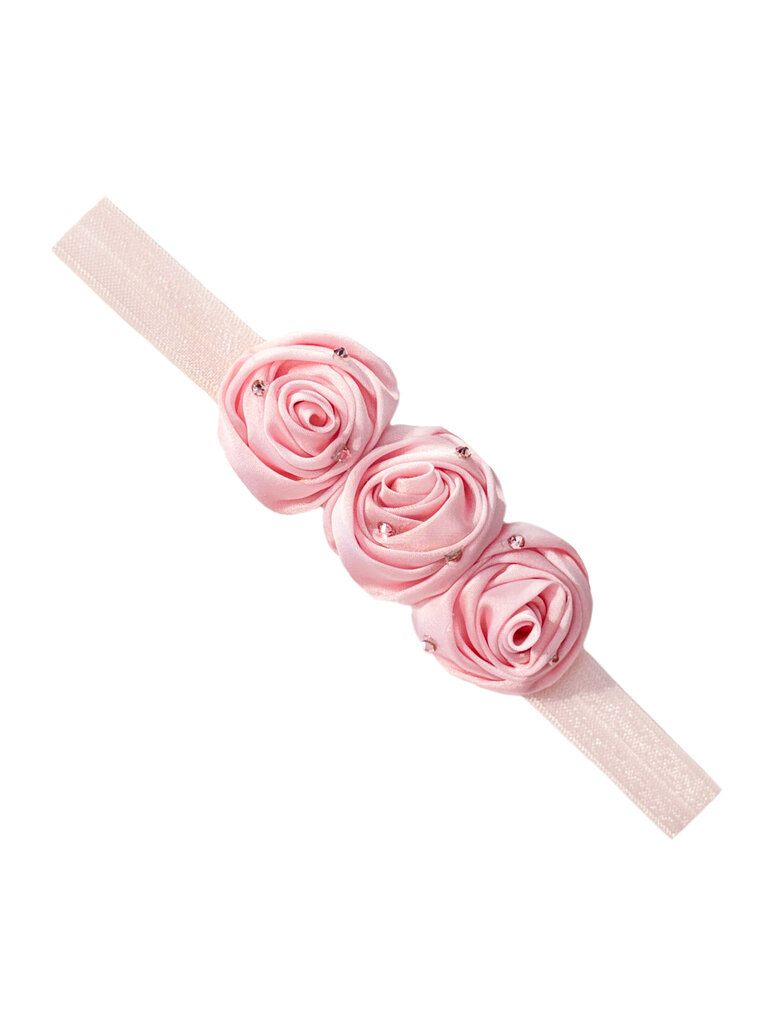 Bari Lynn Satin Rose Elastic Baby Headband