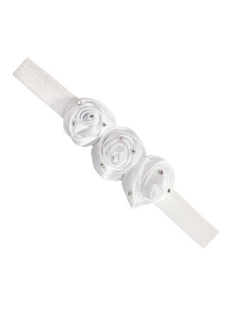 Bari Lynn Satin Rose Elastic Baby Headband