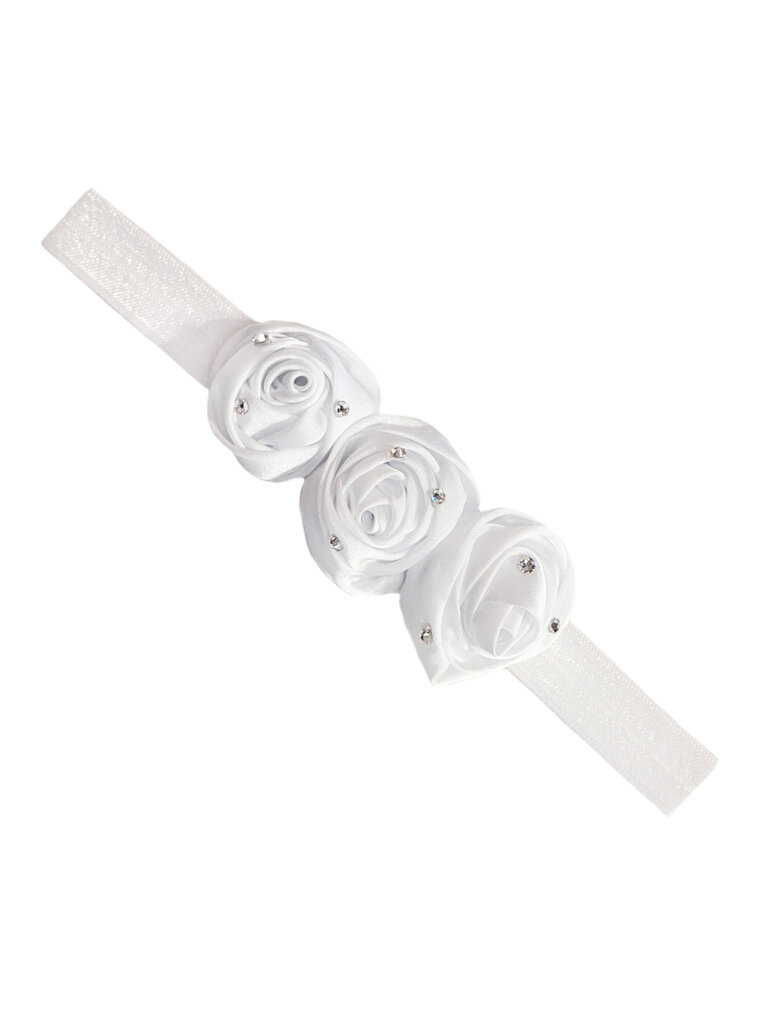 Bari Lynn Satin Rose Elastic Baby Headband