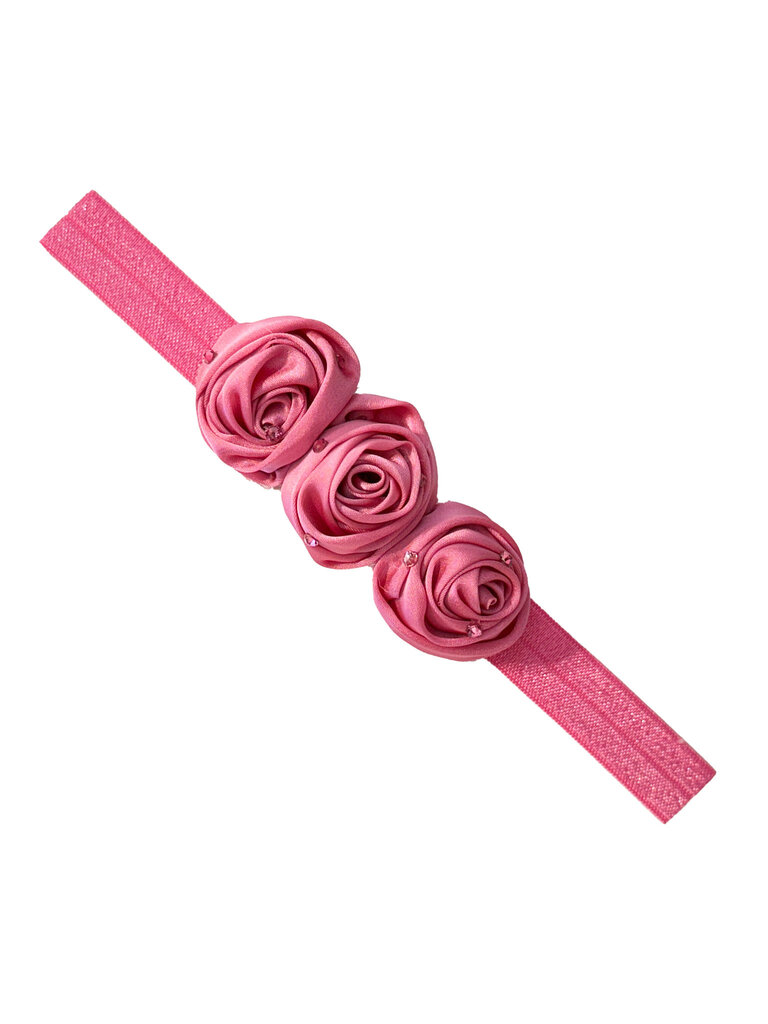 Bari Lynn Satin Rose Elastic Baby Headband