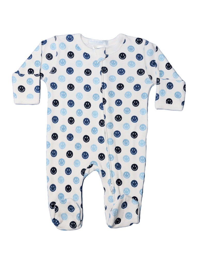 Baby Steps Blue Smile Zipper Footie
