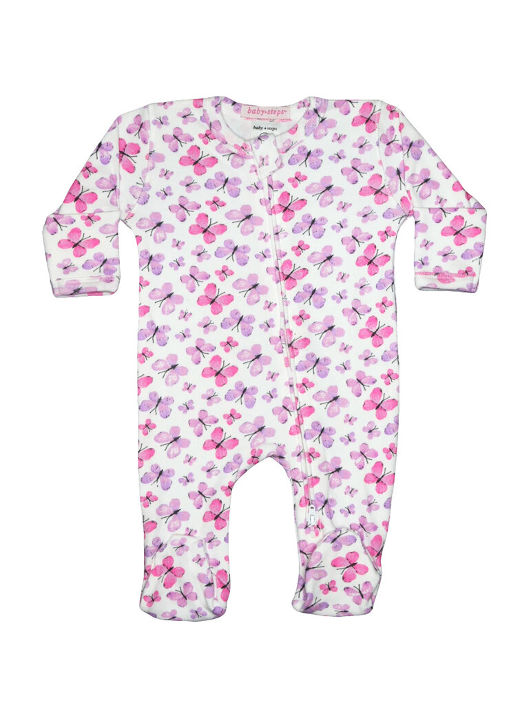 Baby Steps Butterfly Zipper Footie