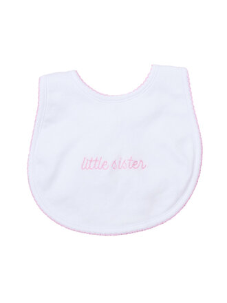Magnolia Baby Little Sister Embroidered Bib Magnolia Baby Little Sister Embroidered Bib