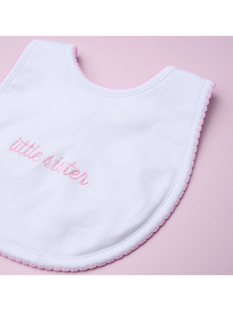 Magnolia Baby Little Sister Embroidered Bib