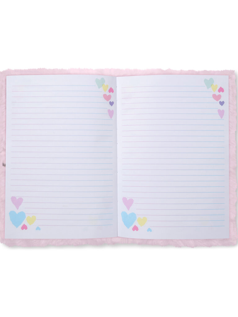 Iscream Heart Tie Dye Lock and Key Furry Journal