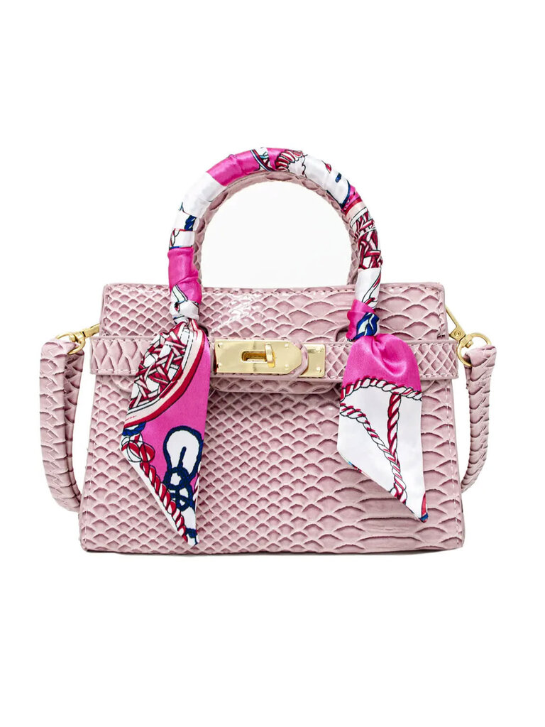 Zomi Gems Patent Crocodile Scarf Handbag