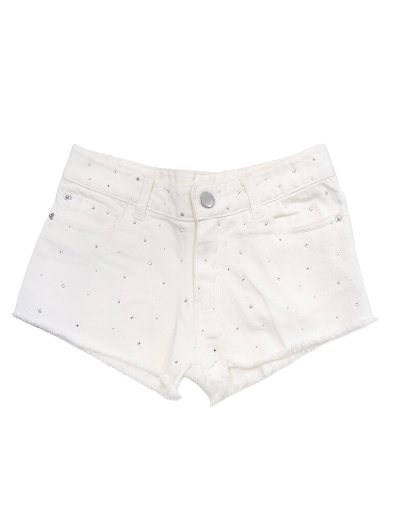 Flowers by Zoe Rhinestone White Shorts