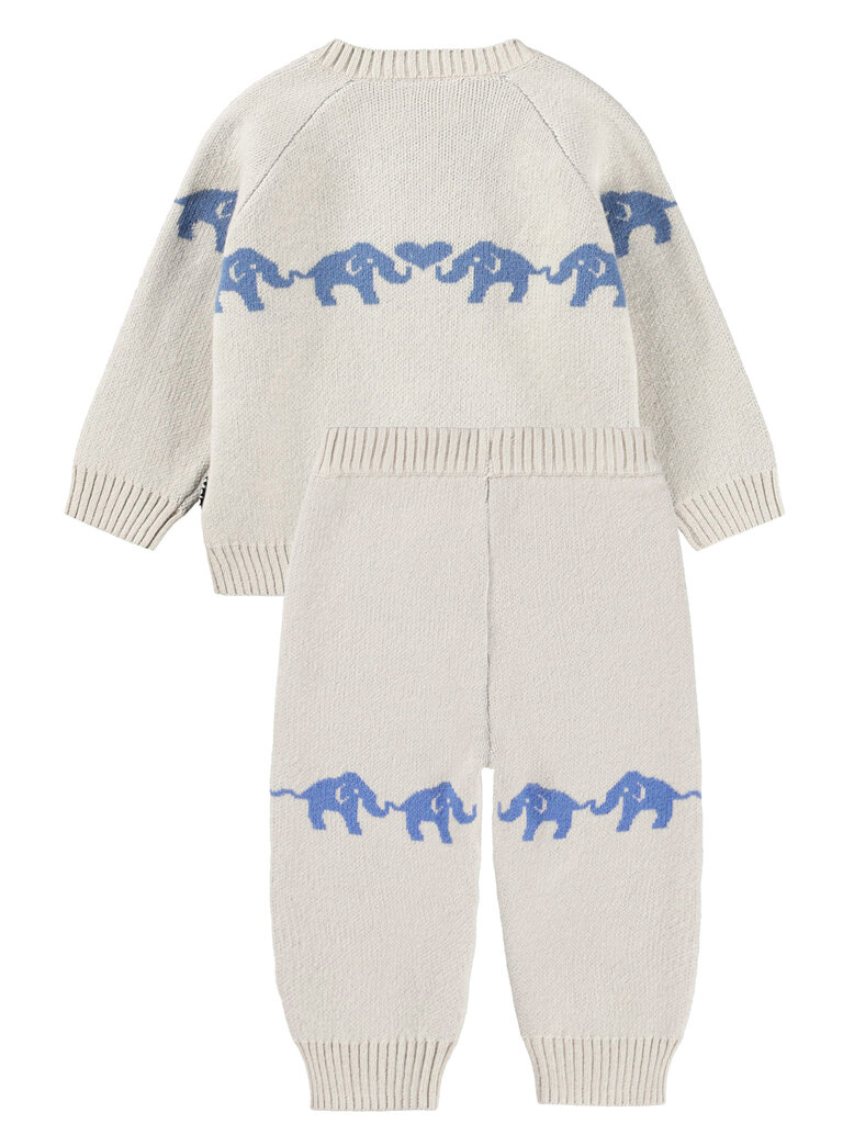 Molo Blue Elephants Knit Set